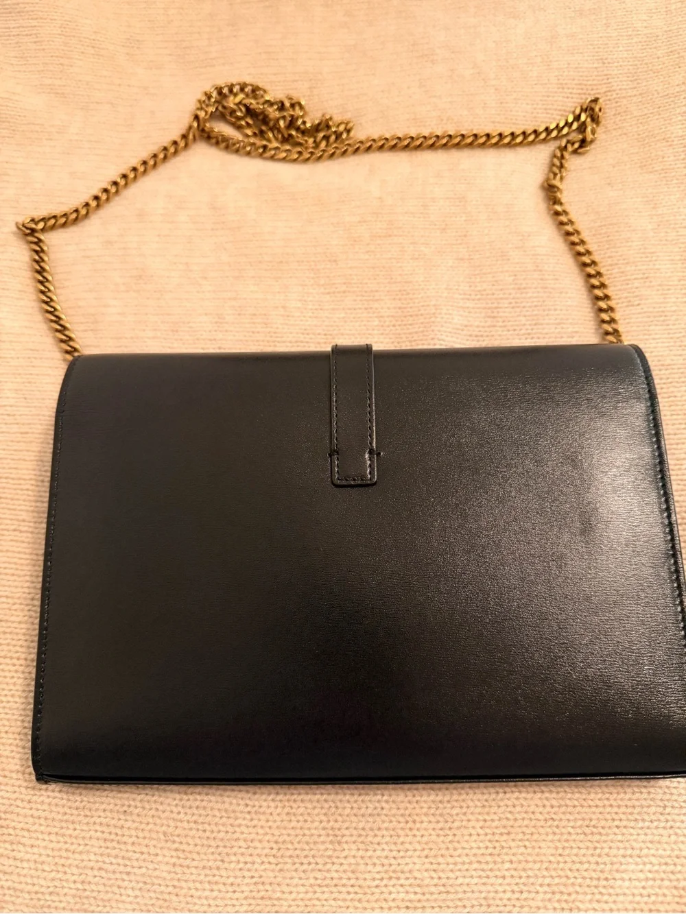 Saint Laurent Black Sulpice Chain Wallet Bag